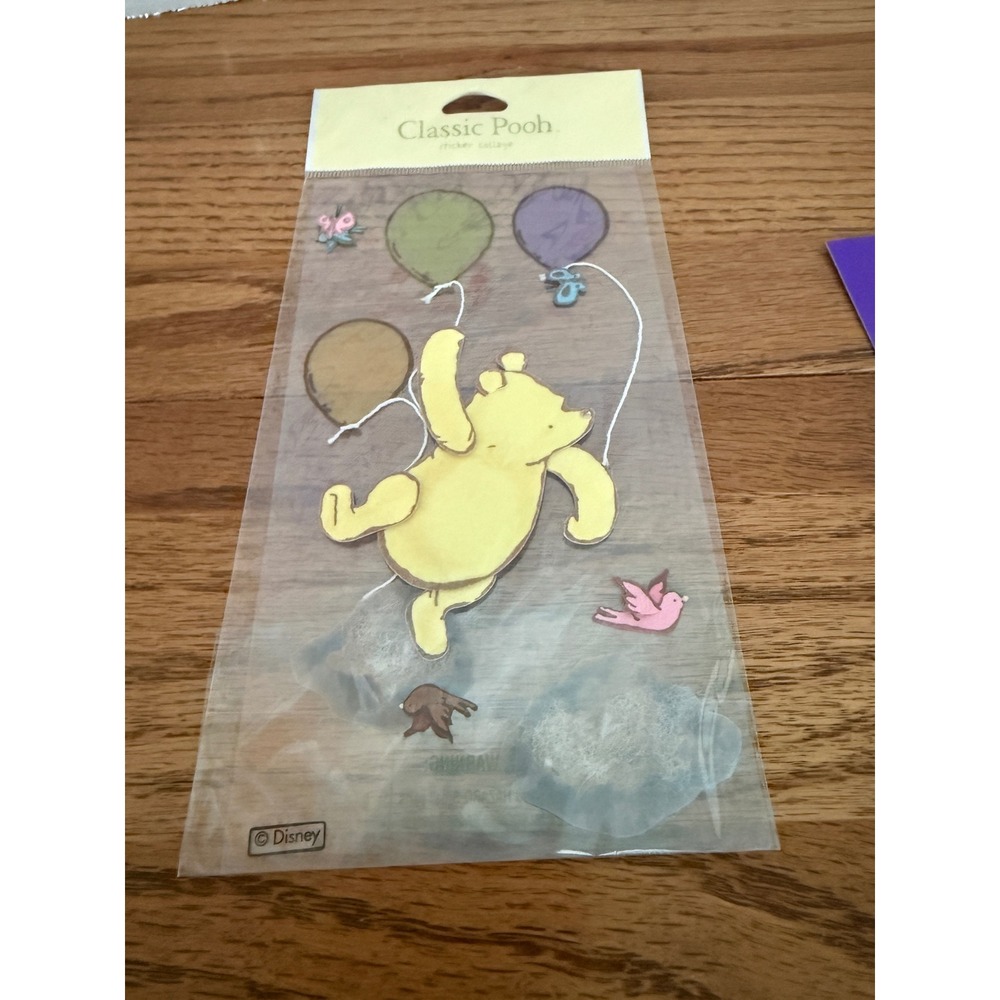 Disney Classic Pooh Sticker Collage Winnie the Pooh Balloons Scrapbook New